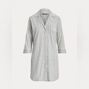 Lauren Ralph Lauren Striped Cotton Sleep Shirt - NEW Without Tags